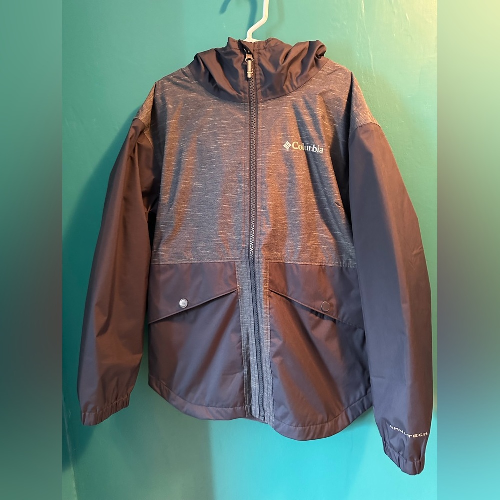 Kids Columbia Fleece lined Rain jacket - Size 7/8